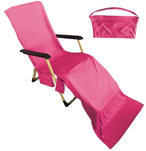 AWAVM Großes Mikrofaser-Liege-Handtuch, Sonnen-Strandtuch, schnell trocknend, Badezimmer, Pool, Urlaub, Sonnenliege, Handtücher, leicht, für Urlaub, Garten, Schwimmbad, Lounge, mit Taschen, Lila, 183