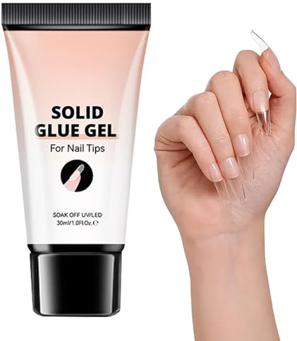 Gel Solido Colla Per Unghie Per Estensioni E Finte Unghie Adesivo Legante 30ml Intaglio Anti-appiccicoso per Donne e Salone Casa