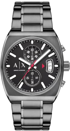 Armani Exchange Uhr für Herren, Quarz Chronographenwerk und 40 mm Gehäusegröße mit Edelstahlarmband