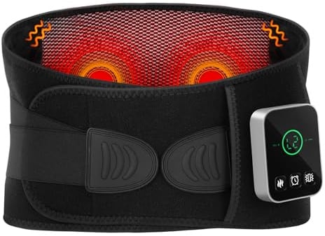 Fascia Lombare Riscaldamento, Cuscino Riscaldante per Schiena Senza Fili, Termoforo Elettrico per Schiena, 3 Modalità di Massaggio, 3 Livelli di Riscaldamento, Alleviare il Dolore Lombare, Addominali