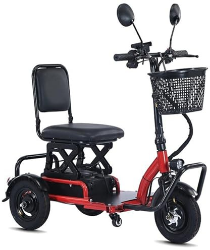 3-RäDriger MobilitäTsroller Leicht Zu ManöVrieren Mit Einkaufskorb Elektromobil Klappbar Dreirad Elektro Dreirad FüR Senioren Und Menschen Mit EingeschräNkter MobilitäT (A)