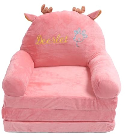 Ylwxzenith Foldable Sofa Cartoon Shape, Couch Fold Out, Multifunctional Comfortable Sofa for Home Kindergarten, Fabric Sponge Material with Adorable Cartoon (Folding in Thirds)