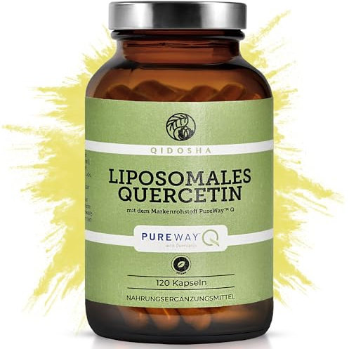 QIDOSHA® Quercetin liposomal mit dem Markenrohstoff PureWay™ Q, 120 Kapseln im Apothekerglas, hohe Bioverfügbarkeit, echte liposomale Technologie, deutsche Fertigung, jede Charge laborgeprüft
