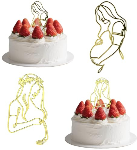 CZXCV Lot de 2 décorations de gâteau pour femmes enceintes, pour annonce de grossesse, fête prénatale, décoration de gâteau pour femmes enceintes et fêtes prénatales