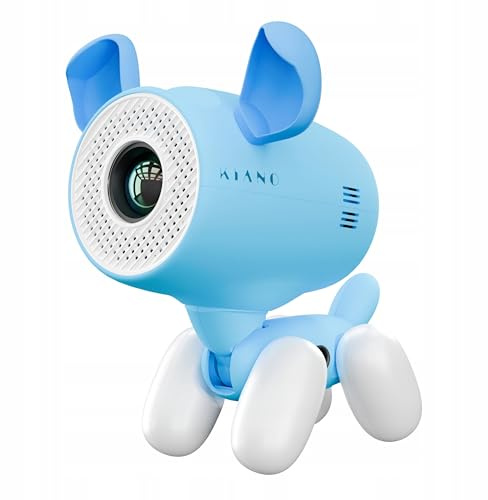 KIANO Alpha Kid Dog Kinder Beamer | HD 1280×720 | Android 13 | 200 ANSI Lumen | 50–150 Zoll | WLAN & Bluetooth | Lern- & Spielprojektor für Kinder | Weiß-Blau