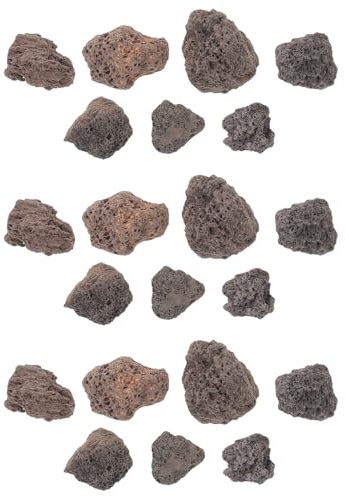 WEKADRIN Natürliche Schwarze Lavasteine 1,1 Kg Poröses Vulkanisches Lavagestein für Vogeltränken Aquarien und Miniaturgärten Dekorative Steine für Innen und Außenbereich
