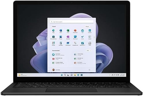 Microsoft Surface Laptop 5 13.5 Touchscreen Laptop – Intel Core i5-1235U, 16GB RAM, 256GB SSD, PixelSense Display, Windows 11 Pro, Matte Black, QWERTY English (Renewed)