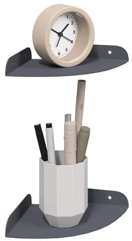 vidaXL Schwebendes Regal mit Regal 2 pcs Anthrazit 15 x 15 x 2 cm, Wohnzimmer, minimalistisches Design, schwebendes Regal, platzsparend, Moderne Wandmontage für Deine Deko
