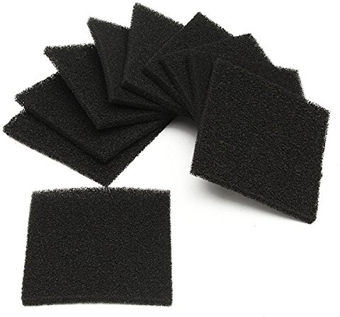 Alamor 10pcs Tamponi di Filtro dell'Aria della Spugna della Schiuma del Carbonio Attivati ????Uadrato Nero Fissati per L'Assorbitore di Fumo