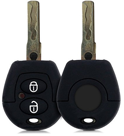 kwmobile Funda Compatible con VW Llave de Coche de 2 Botones - Carcasa Protectora de Silicona para Llave de Coche - Case en Negro
