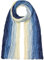 Japanwelt Seidentuch elegantes Damen Halstuch Crash-Schal 100% Seide silkroad 90 x 180 cm Verlauf Dunkelblau Cremeweiß