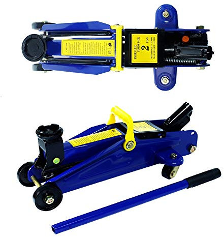 Trolley Jack 2 Ton Hydraulic Car Wheel Lift Floor Jack Heavy Duty Steel 4400lbs Capacity Garage Workshop Repair Tool, 1PCS Blue with Carry Case