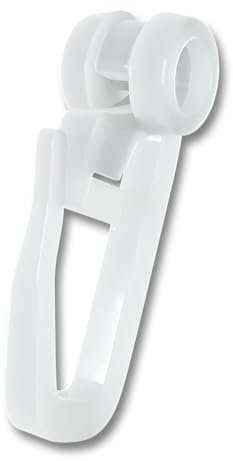 Gardinenrollen Gardinenröllchen Gardinenhaken, für Gardinenschienen- und stangen mit Innenlauf, mit verschließbaren Faltenlegehaken, 8 mm Durchmesser (100 Stück)