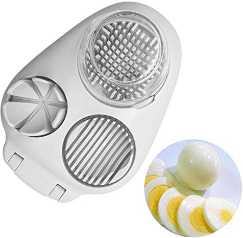 Doubleer 3-in-1 Egg Slicer, Cutter & Wedger, Stainless Steel Blade & Body, Manual Operation, Ideal for Eggs & Salads