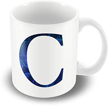 Victorian Printing Company - Blue Print Initial - C - Mug, Ceramic, 11fl.oz.