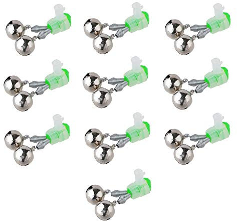 Mikado Angel Glöckchen Bissanzeiger Aalglocke Feederglocke mit Knicklichthalterung 10Stk Set (doppelt / 14mm)