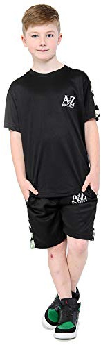 A2Z 4 Kids Girls Boys A2Z Project Camo Panel Top Shorts Set - Shorts Set 478 Black & Green 11-12