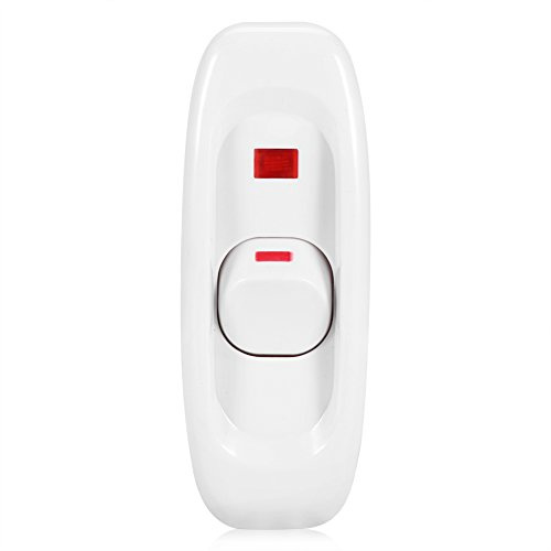 Interruttore ON/OFF, Fydun AC 250V 10A Inline ON/OFF Lampada da tavolo Cavo Interruttore con indicatore luminoso a LED per scrivania Lampada(bianca)