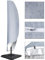 Cantilever Parasol Cover Waterproof, Fit for 2.5m 2.7m 3m 4m Patio Large Overhanging Outdoor Parasol Durability 600D Oxford Waterproof UV Resistant Rain Protection Banana Parasol Cover with Zip Grey