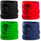 Natuiahan Packung mit 4 Bandanas für Hals und Kopf. Unisex, Multifunktions und Extraweiche Schal. Mit Kordelzugverschluss zur Einstellung. Farben: Blau, Schwarz, Rot und Grün