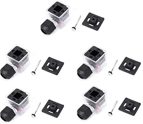 5PCs Stecker Wasserdicht Staubdichter Elektrischer Stecker Transparent mit Leichtem Nicht Kabelgebundenem Gleichstrom für Magnetventil(12V)