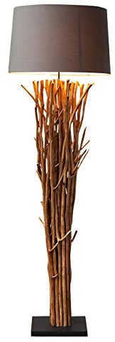 levandeo Lampe Stehlampe H175cm Holz Natur Grau Braun Holzlampe Unikat Treibholz Handarbeit Stehleuchte