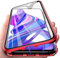 LIUKM Hülle für Huawei P30 Pro Magnetische Adsorption Handyhülle 360 Grad Stoßschutz Vorne hinten Gehärtetes Glas Schutzhülle Metallrahmen Cover Case - Rot