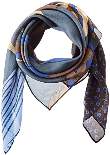 Unmade Copenhagen Women's RuthyUM Scarf, Print Blue/Brown, One Size