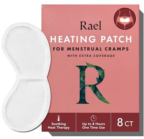 Rael Large Herbal Heating Patches, Feminine Period Care for Cramps (8 Ct)