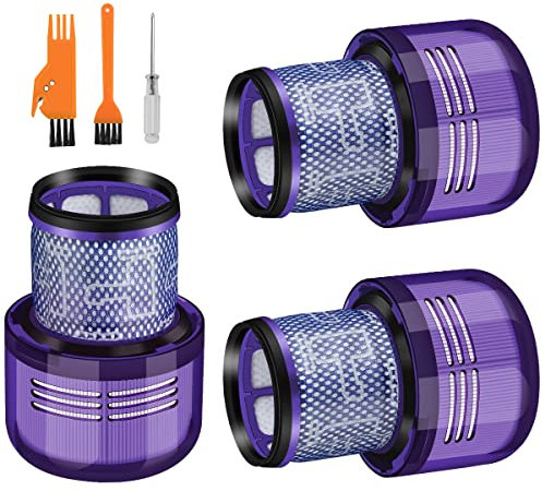 DODUOS 3PCS V11 Filter for Dyson, Replacement Filters for Dyson V11 V15 SV14 Absolute Animal Detect Torque Drive with Cleaning Brush, Washable V11 Vacuum Filter Replacements Parts # DY-970013-02