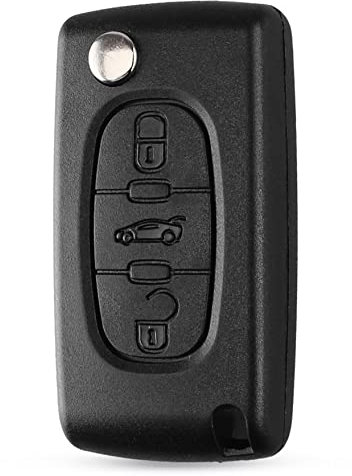 HooRLZ Key Fob Cover Replacement For Peugeot Partner 107 207 307 407 208 308, C-itroen C2 C3 C4 C5 C6 C8 Berlingo Picasso 3 Button Remote Car Key, Partner Key Case, C-itroen Key Fob, CE0536 Key Fob