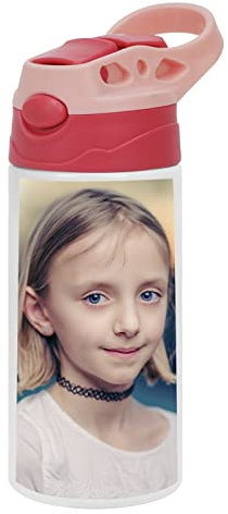 Gourde en Acier Inoxydable Etanche Personnalisée pour Enfant, Photo, Texte, Motif auto-Imprimable, Cadeau, Bouteille Thermos d'Acide Carbonique, Ecole, Sport, Extérieur, Camping, 350 ml
