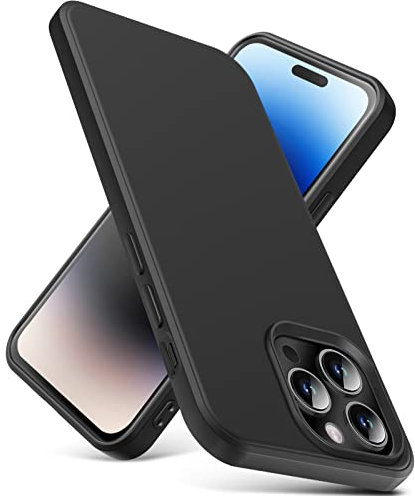 YSLBWLE Compatible with iPhone 14 Pro Max Case, Thin Liquid Silicone Case,Shockproof,Slim Thin Phone Case for iPhone 14 Pro Max, Full Body Screen Camera Protective Cover-Black 2-IP14PM-01