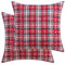Kissenbezug Weihnachten 2 er Set, Qelus Weihnachtskissenbezug Kariert Schneeflocke 45x45cm, Dekorative Kissenhülle Kissenbezüge Baumwolle Polyester, für Wohnzimmer Sofa Schlafzimmer (Rot Weiß)