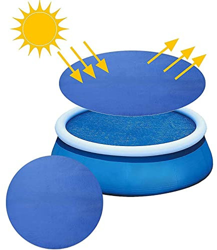 PUZAME Swimming Pool Cover, 10ft Round Cover Hot Tub Easy to Set Rainproof Dust Above Ground In-ground Covers Blanket for Inflatable Family Paddling Pools, 300CM (PUZAME-JH3693YCPOOL7)
