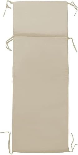 fashion home Pagano Cuscino per Lettino Prendisole da Giardino - materassino da Esterno - Lettino per Giardino con Laccetti Tinta Unita 60x190 cm
