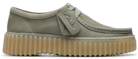Clarks Damen Torhill Bee Zapatillas, Light Green Nub, 42 EU