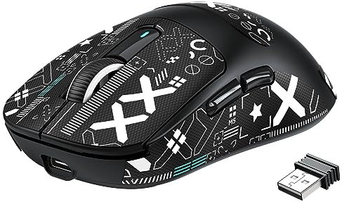 VGN GAMEPOWER x ATTACK SHARK X3 SUPERLIGHT Wireless Gaming Mouse, 49g Ultralight Gaming Mice PixArt PAW3395, 26000 DPI, Tri-mode 2.4G/Wired/Bluetooth, Mouse Grip Tape, 200 Hrs Battery, Black