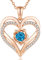 CDE Kette Damen Rosegold Herz Halskette Sterling Silber 925 Geburtsstein Halsketten für Frauen mit Anhänger Schmuck Valentinstag Geschenke für Sie Muttertag Geburtstag Weihnachten für Frauen Mama