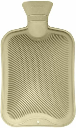 HUBIBUBI Large 2L Hot Water Bottle Natural Warmer Rubber (Cream, 2 Litre)
