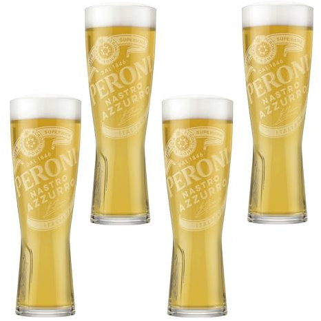 GarageBar Bicchiere da birra nucleato, prodotto ufficiale, con 2 tappetini antigoccia per birra (4 pinte)