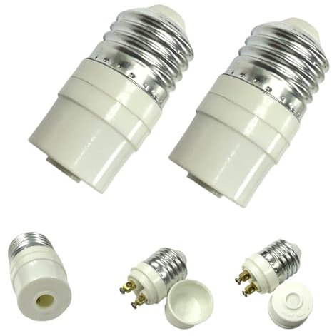 Pack of 2 - E27 Adaptor Plug Connector Lamp Socket Extension Edison Screw Light Bulb Holder