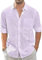 J.VER Leinenhemd Herren Lila Sommerhemd Button Down Freizeithemd Hemdherren Langarm Regular Fit Oberhemden Männer,Lila,XXL