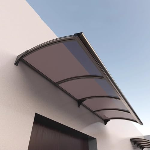 Tettoia per Porta e Ingresso,Pensilina per Copertura in Policarbonato Alveolare,Pensilina da Esterno,Tendalino per Finestra,Tettoia Modulabile Antipioggia Insonorizzazione (100x150cm/39x59)