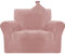 CYCMACO Housse Fauteuil Velour 1 Place, Housse Canape Extensible avec Accoudoirs, Universelle Sofa Cover Antidérapante, Protection Couvre Canapé Anti Poils Animaux, Lavable, Rose