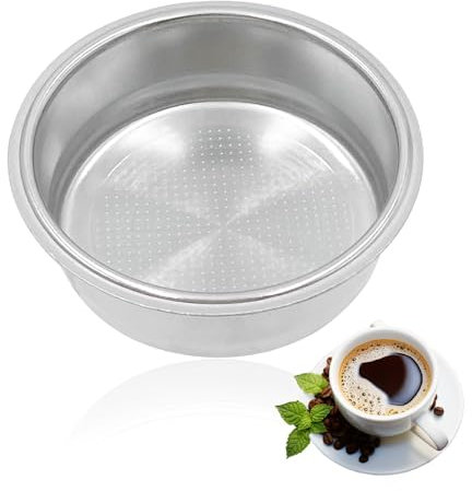 51mm Sieb Kaffeesieb Filterkorb Espresso Sieb - Einschichtiges Filterkorb Siebträger Wiederverwendbare Edelstahl Siebträgerfilterkorb Espresso Basket Bodenlosen Siebträger (1 Tasse)