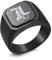 INBLUE Personalisierte Gravierte Name/Initial Monogramm Signet Ringe für Männer mit Optionalen Größe 54-75 Edelstahl Buchstabe Ringe mit Größe Adjusters Mode Schmuck für Jahrestag - B1