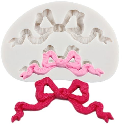 MINFEIDMS Moule en silicone en forme de nœud pour décoration de gâteaux, bonbons, chocolat, argile polymère