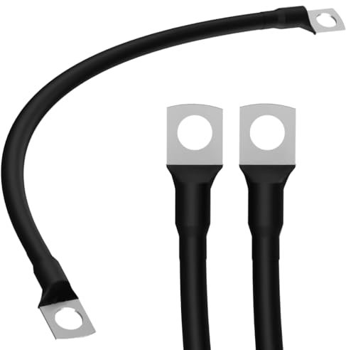 SIGA Batteriekabel 16mm2 50cm inkl. 2X Kabelschuh M8 12V aus reinem 100% OFC Kupfer Batterie Kabel Solarkabel Schwarz