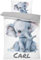 Pictogogo Wasserfarben Elefant-Design Kleinkindbettwäsche für Mädchen und Jungen, Personalisierte Bettwäsche mit Namen, Komplett Set mit Reißverschluss, Oeko-TEX Standard 100, 100 x 135 cm